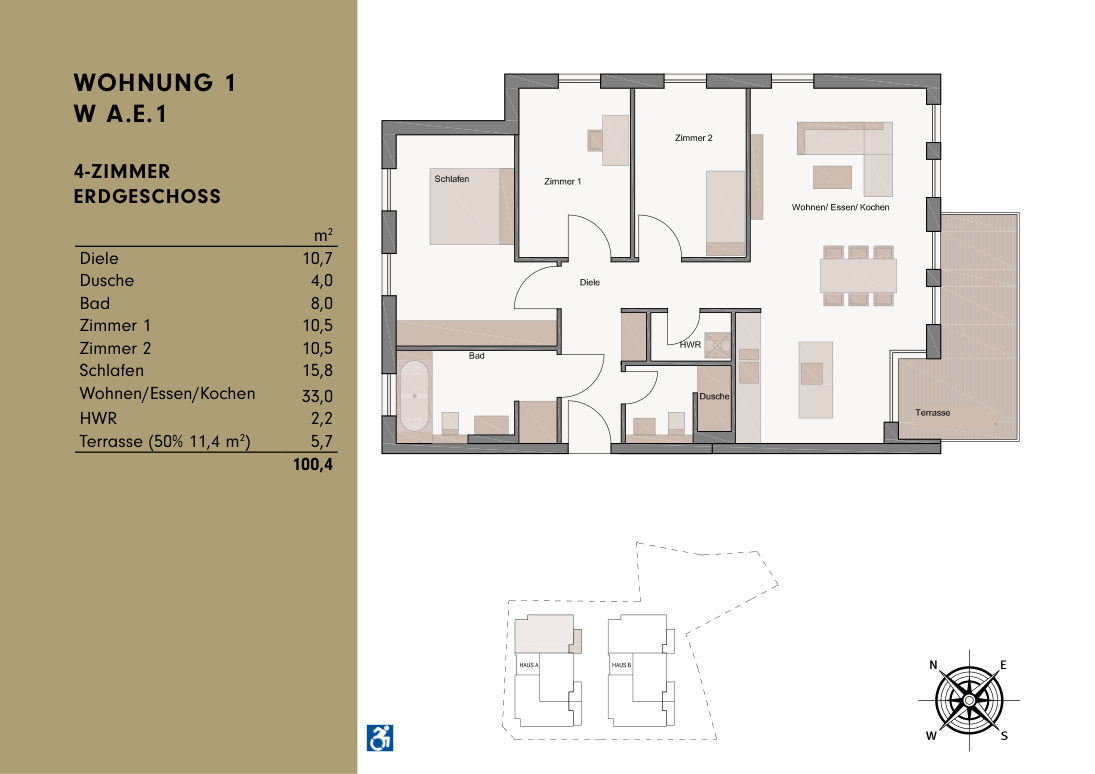 Grundriss Wohnung 1
