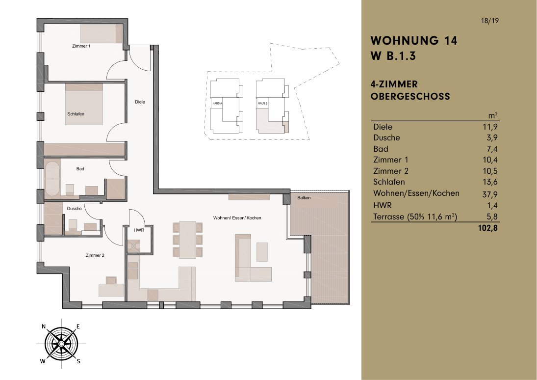 Grundriss Wohnung 14