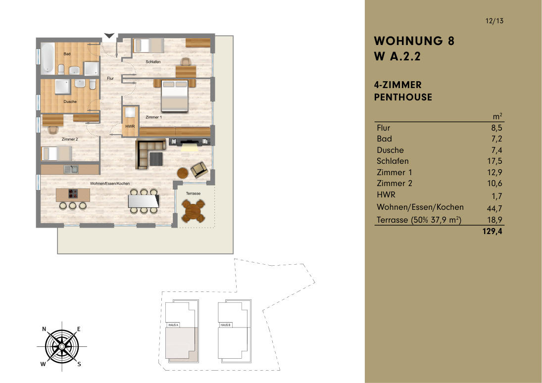 Grundriss Wohnung 8